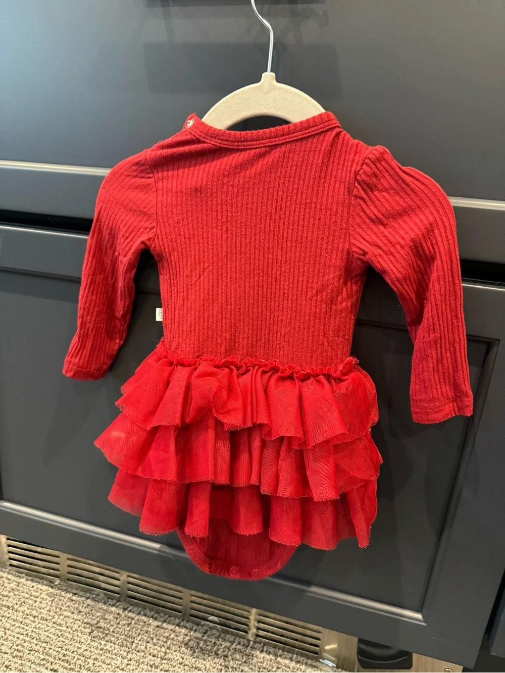 Posh Peanut Red Ruffle Tutu Bodysuit